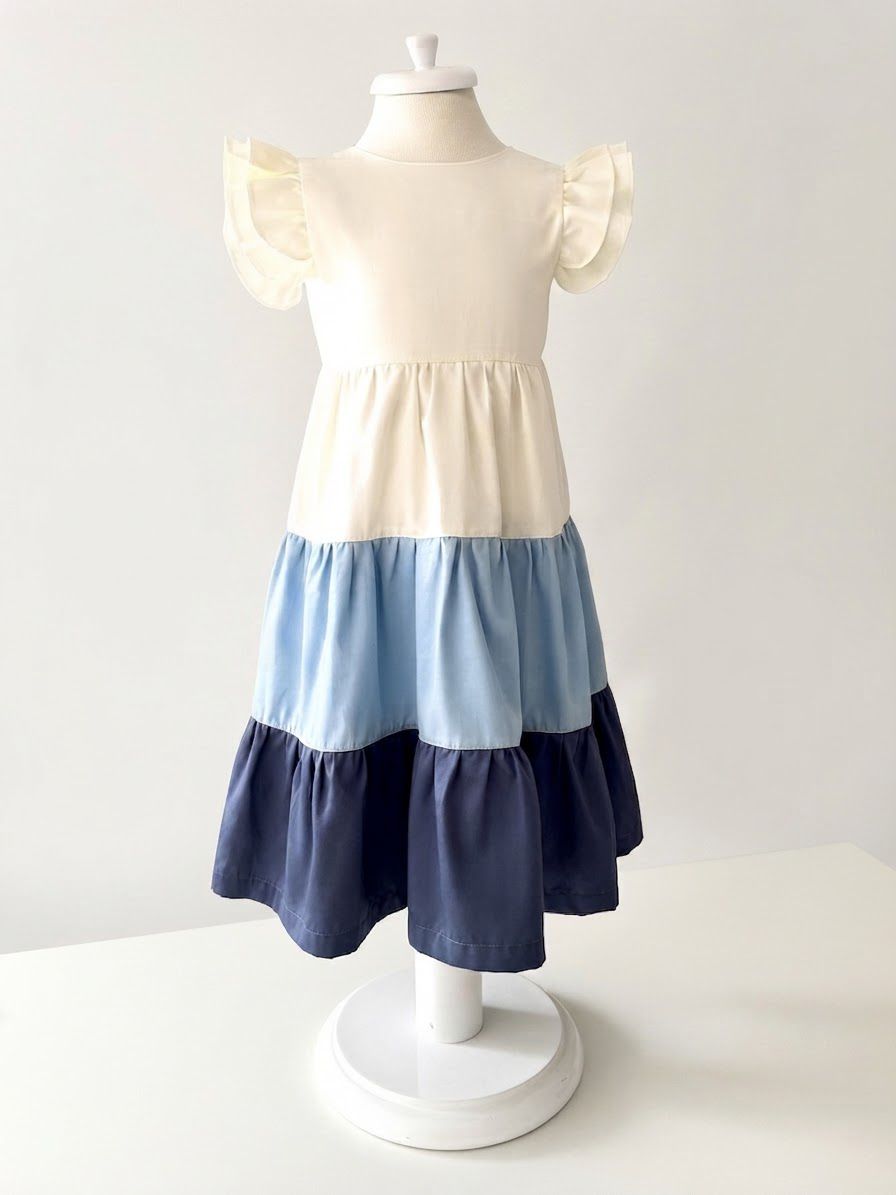 Vestido Percal Tricolor